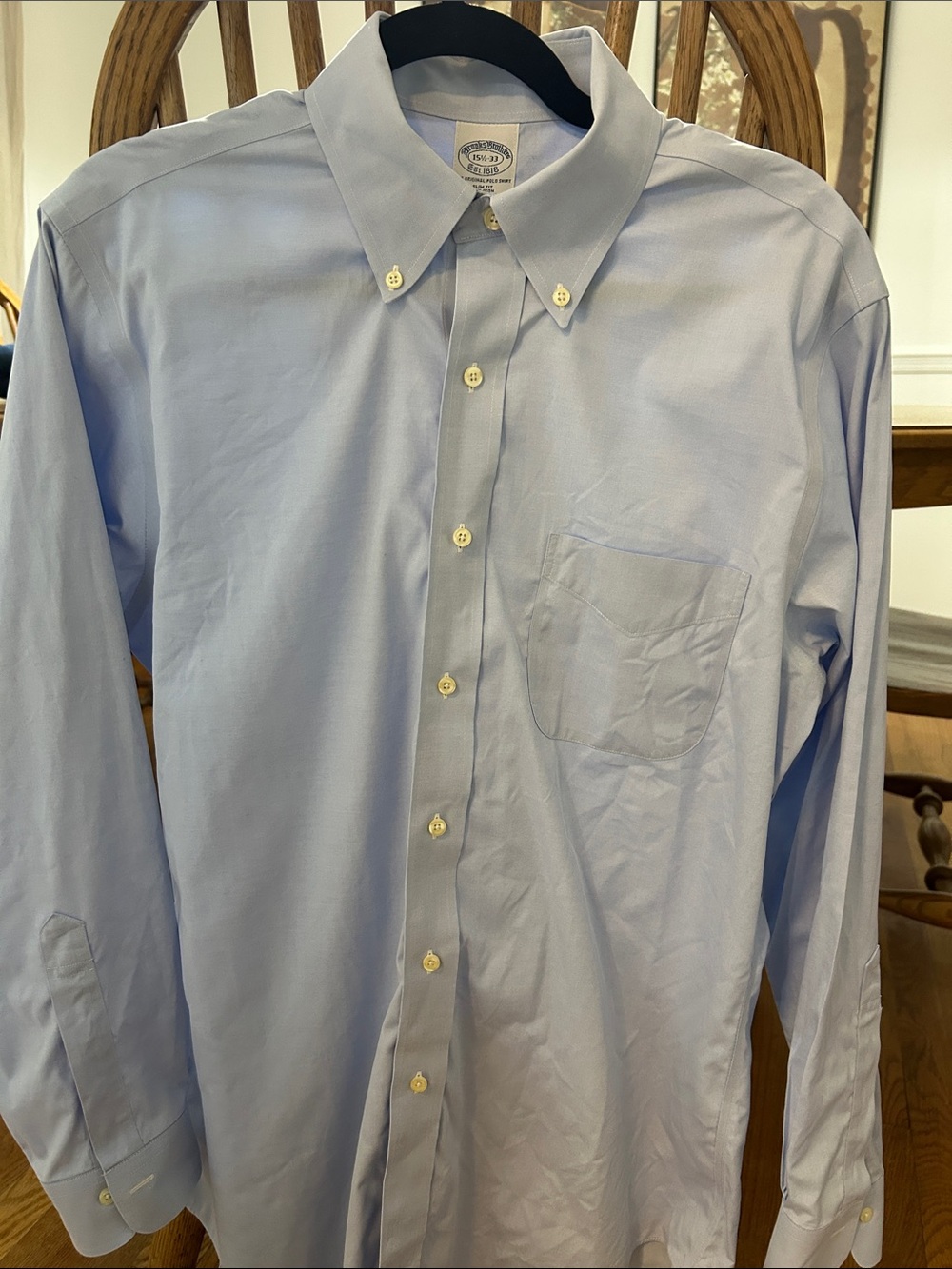 Brooks Brothers Men’s Light Blue Oxford Button-Down Dress Shirt